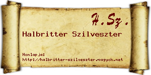 Halbritter Szilveszter névjegykártya