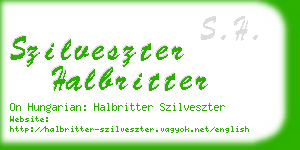 szilveszter halbritter business card